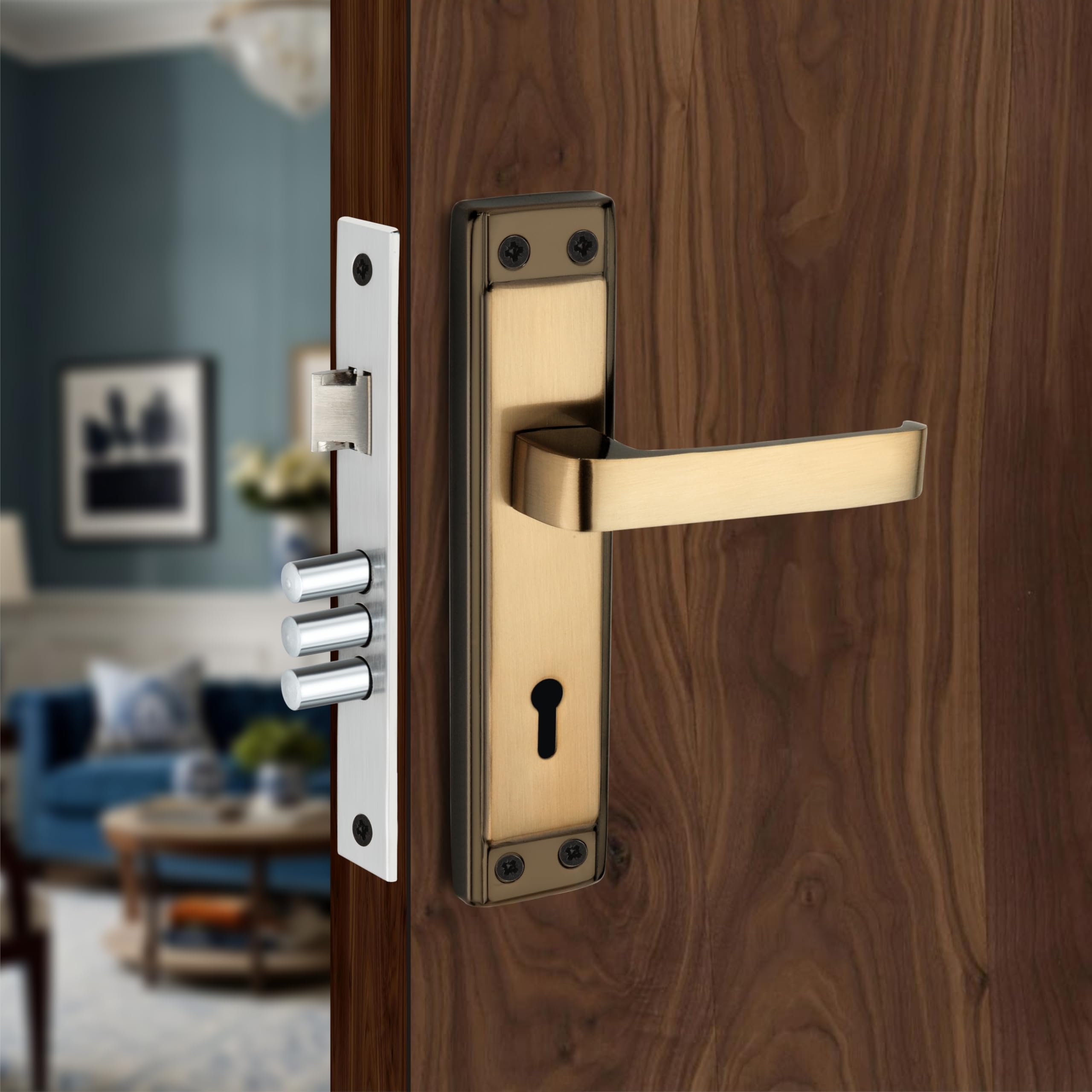 Kunal Heavy-Duty Door Lock Set - Main Door Handle Set/ 6-Lever